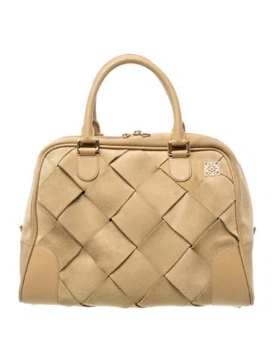 Pre-owned Loewe Suede Puzzle In Neutral