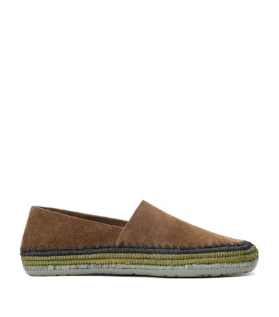 Loewe Brown Rio Slippers In Suede And Raffia