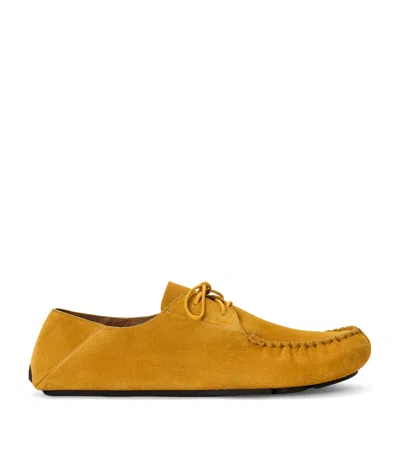 Loewe Rambla Boat Shoe In Suede Calfskin In Orange