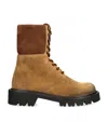 Loewe Sierra Suede Combat Boots In Brown