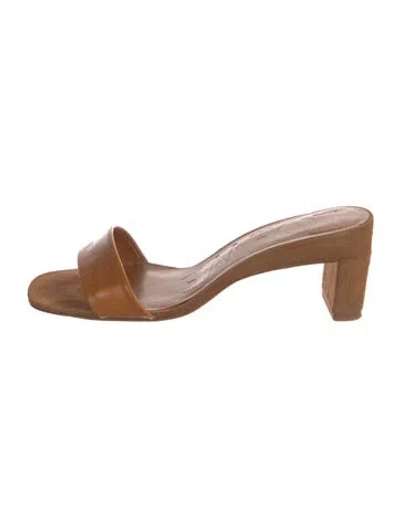Pre-owned Loewe Suede Slides In Brown