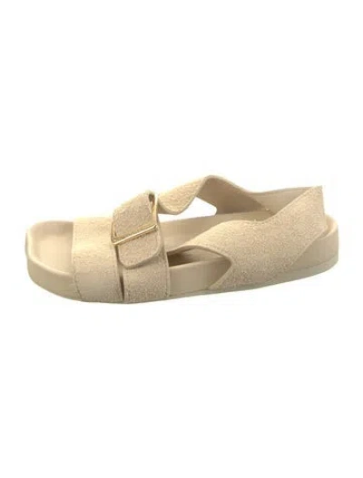 Pre-owned Loewe Suede Slingback Sandals In Neutral