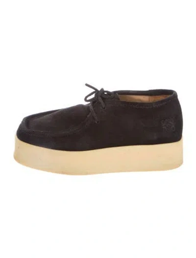 Pre-owned Loewe Suede Sneakers In Black