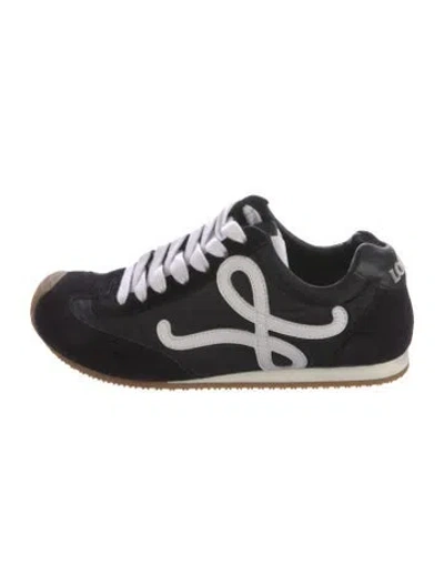 Pre-owned Loewe Suede Sneakers In Black