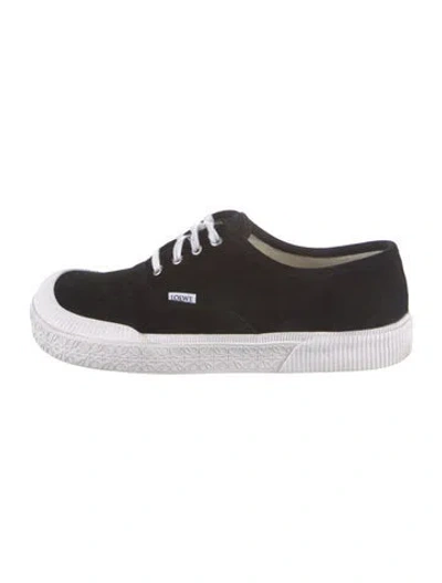 Pre-owned Loewe Suede Sneakers In Black