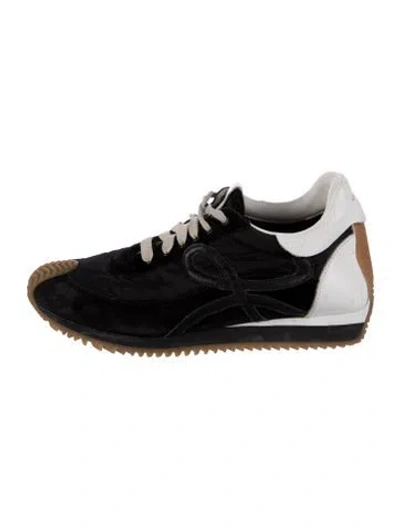 Pre-owned Loewe Suede Sneakers In Black