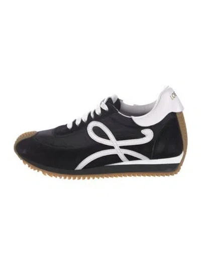 Pre-owned Loewe Suede Sneakers In Black