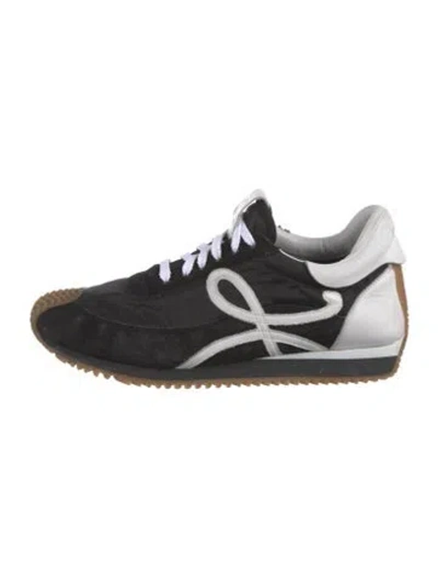 Pre-owned Loewe Suede Sneakers In Black