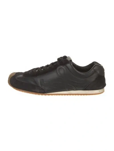 Pre-owned Loewe Suede Sneakers In Black