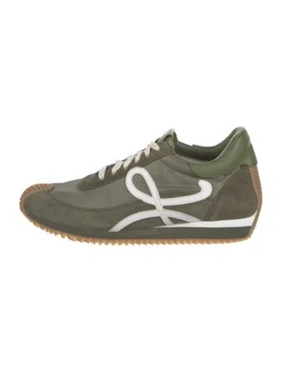 Pre-owned Loewe Suede Sneakers In Green
