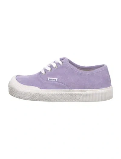 Pre-owned Loewe Suede Sneakers In Purple