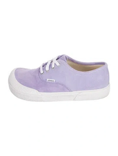 Pre-owned Loewe Suede Sneakers In Purple