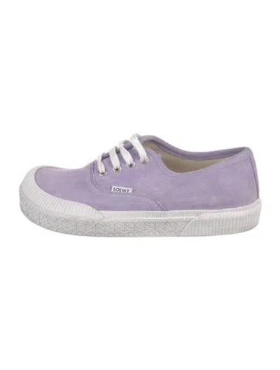 Pre-owned Loewe Suede Sneakers In Purple