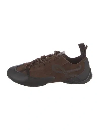 Pre-owned Loewe Suede Sneakers W/ Tags In Brown