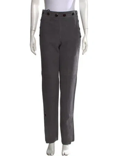 Pre-owned Loewe Suede Straight Leg Pants W/ Tags In Grey