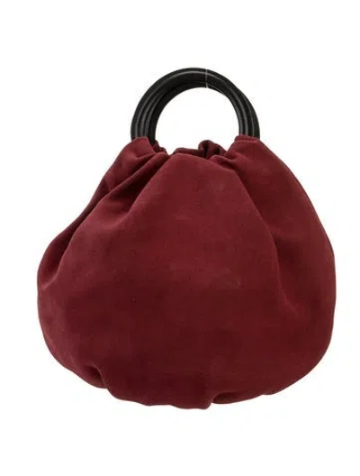 Pre-owned Loewe Suede Top Handle Bag In Burgundy