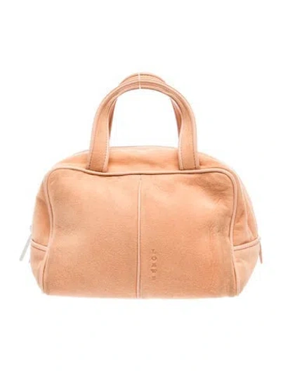 Pre-owned Loewe Suede Top Handle Bag Vintage In Neutral