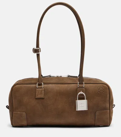 Loewe Suede Tote Bag In Brown