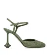 Loewe Toy Ankle Strap Leather Pump In Green