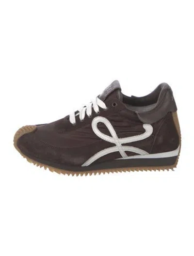 Pre-owned Loewe Suede Wedge Sneakers In Brown