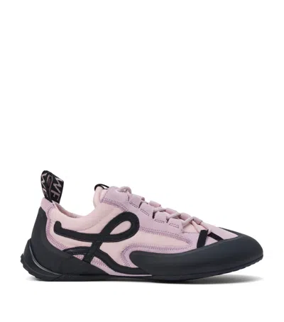 Loewe Suede-nylon Grip Sneakers In Pink