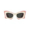 Loewe Multicolor Acetate Butterfly Sunglasses In Avorio/grigio