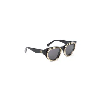 Loewe Black Anagram Swan Acetate Sunglasses In Orange