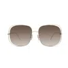 Loewe Metal Logo-print Rectangle Sunglasses In Giallo/marrone