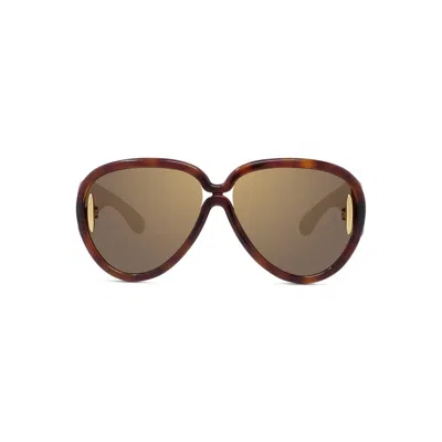 Loewe Sunglasses In Havana/marrone Specchiato
