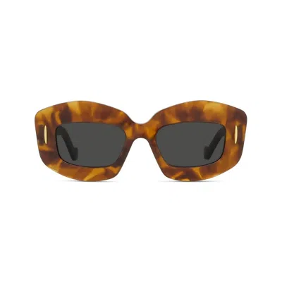 Loewe Sunglasses In Marrone Striato/grigio
