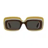 Loewe Multicolor Curved Logo Acetate Rectangle Sunglasses In Marrone/grigio