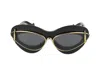 Loewe Double Frame Lw 40119i 01a Cat Eye Sunglasses In Black