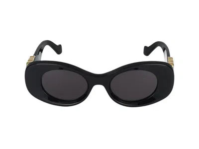 Loewe Beveled Oval Maxi Anagram Sunglasses For Woman In Black