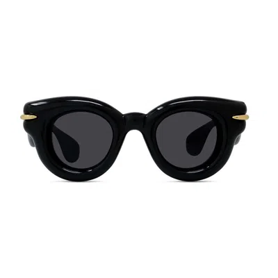 Loewe Inflated Lw 40118 I 01a Round Sunglasses In Black