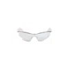 Loewe Sunglasses With Metallic Finish And Angular Design In White