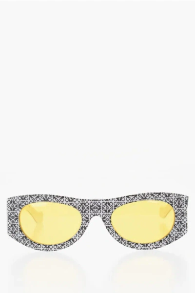 Loewe Sunglasses With Oval Lenses And Logoed Frame In Grey