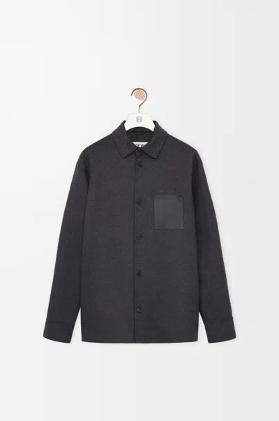 Loewe Leather-pocket Jacket In Gray