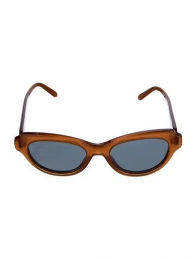 Pre-owned Loewe Swan Slim Cat-eye Sunglasses In Brown