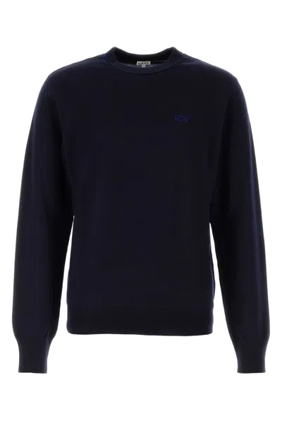 Loewe Wool Blend Crew Neck Sweater Long Sleeves In Black
