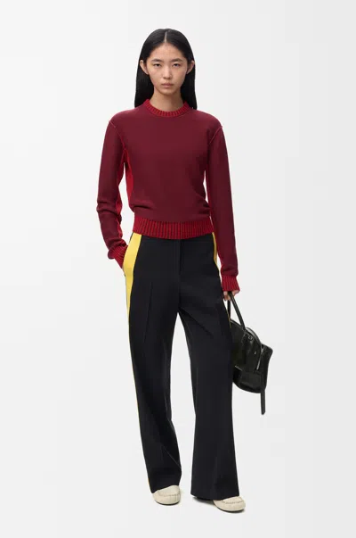 Loewe Long-sleeve Knit Top In Burgundy