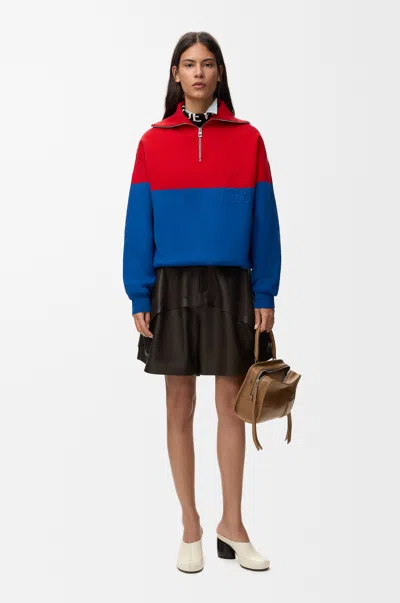 Loewe Sweater In Cotton Size: S For Woman In Red/blue