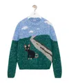 Loewe Sweater In Wool And Mohair In Blue