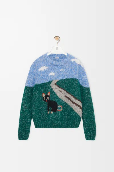 Loewe X Louis Wain Landscape-intarsia Sweater In Multi