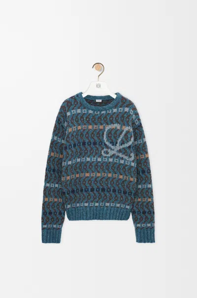 Loewe Long-sleeved Wool Blend Sweater In Multi
