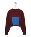 Loewe Wool Colour-block Layered-effect Sweater In Brown