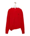 Loewe Asymmetric Draped Embroidered Wool-blend Sweater In Red