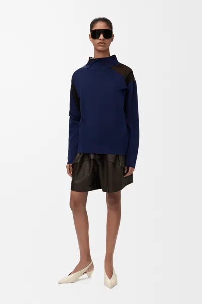 Loewe Sweater In Wool Size: Xs For Woman In Navy/black