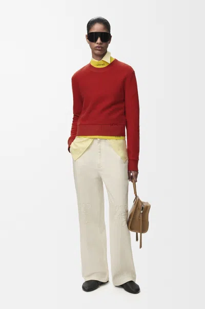 Loewe Sweater In Wool Size: Xs For Woman In Red