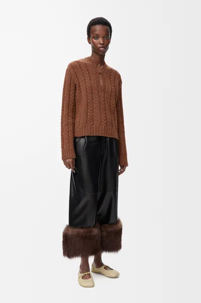 Loewe Sweater In Wool Size:l For Woman In Brown