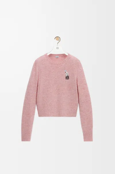 Loewe X Louis Wain Futuristic Cat Embroidered Sweater In Pink